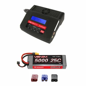 Venom 25C 2S 5000mAh 7.4V LiPo Battery with Pro 2 Charger Combo - Picture 1 of 6