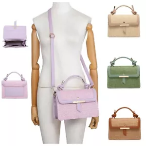 Bolso de Mano Boutique Tejido Paja Mujer Dama Cubierto Pequeño Bolso de Hombro - Imagen 1 de 24
