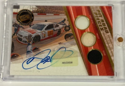 2014 Press Pass Auto #/25 Gold  Dale Earnhardt Jr (Glove, Firesuit, Sheet Metal) - Image 1 of 2