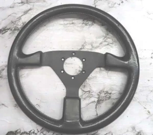 MOMO Black Steering Wheel Leather Genuine COBRA2 360mm USED - Picture 1 of 8