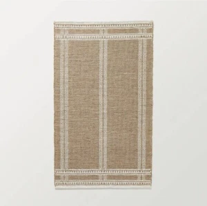 3'x5' Border Plaid Handmade Jute Woven Accent Rug Natural/Cream - Hearth & Hand - Picture 1 of 3