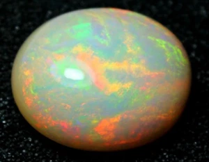 Certification 12.40 Ct 100% Natural Ethiopian Opal Multi Fire Cab Loose Gemstone - Picture 1 of 12