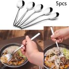 Contemporary Round Front Stainless Steel Soup Spoons for Oriental Style Dining