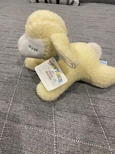 Vtg Eden Lamb Stuffed Plush Musical Wind Up Blue Bow Moves Mary Had a Little
