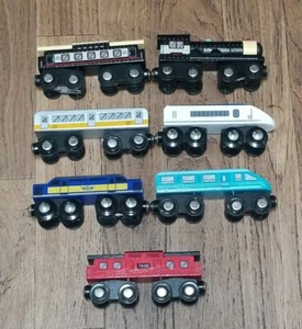 Maison Joseph Battat 4.5" Wooden Passenger Train Engine Lot Magnetic Ends Lot 7 - Picture 1 of 3