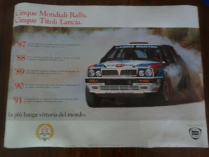 Lancia Delta HF Integrale 16v 1992 5 Mondiali Rally manifesto in italiano - Foto 1 di 1