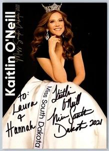 Kaitlin O'Neill Hand Signed Color 5 x 7 Inch Post Card - Miss South Dakota - Picture 1 of 2