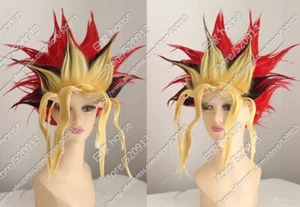 Yu-Gi-Oh Anime Yugi Muto Gradient Wig Afro Style Hairpieces Hairnet Cosplay Prop - Picture 1 of 2