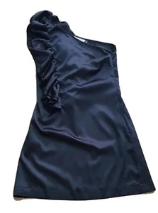 WOODFORD & CO Label Women Black One Shoulder Satin Cocktail Dress 6 - Picture 1 of 3