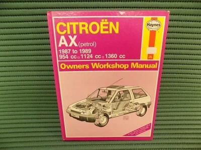 Citroen AX inc GT Haynes Workshop Manual 1987 to 89 - Image 1 of 3
