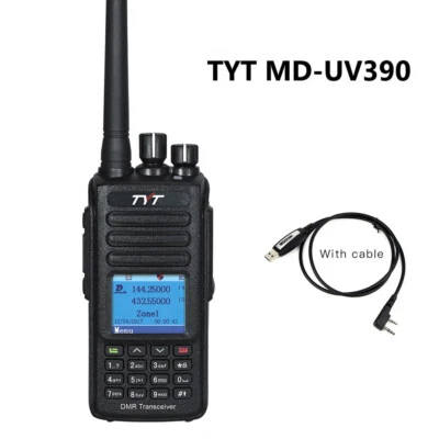TYT MD-UV390 5W DMR Transceiver VHF UHF IP67 Walkie Talkie w/ Programming Cable - Image 1 of 4