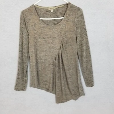 Túnica gris tejida ligera frontal plisada asimétrica para mujer ONE WORLD ~ Grande Foto 1 de 4