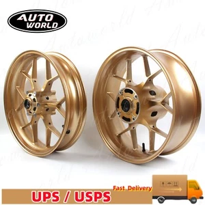 Llantas traseras delanteras doradas de 17"" para Honda CBR600RR 2007-2022 2018 2019 2020 21 EE. UU. - Imagen 1 de 14