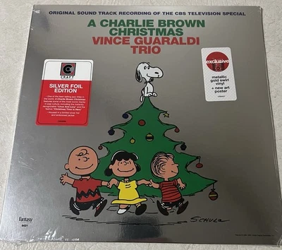 A CHARLIE BROWN CHRISTMAS LP VINCE GUARALDI TRIO METALLIC GOLD VINYL WITH POSTER - Image 1 of 4
