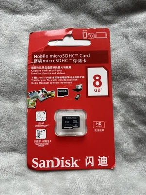 Sandisk Brand New 8GB Micro SDHC Card Mobile Camera Memory Card Sealed Pack - Image 1 of 4