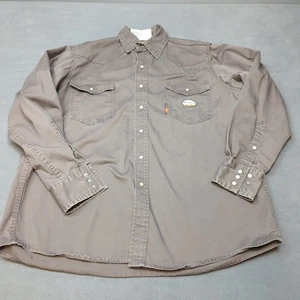 Rasco Fire Resistant (FR) Shirt Mens XL-Long Grey Heavyweight Pearl Snap Western - Picture 1 of 13