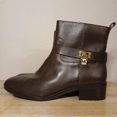 Michael Kors Dark Brown Ryan Leather Ankle Boots Women Size 8.5M Excellent SH17F - Image 1 of 4