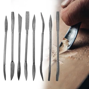 8 Stück grobe Riffelfeilen professionelle Holzbearbeitung Schnitzen Kohlenstoff - Bild 1 von 12