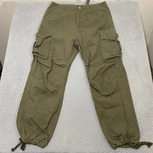 Pantalones cargo MNML para hombre 36 verde militar bolsillo a presión ripstop ropa de calle medidas 38x32 - Imagen 1 de 19
