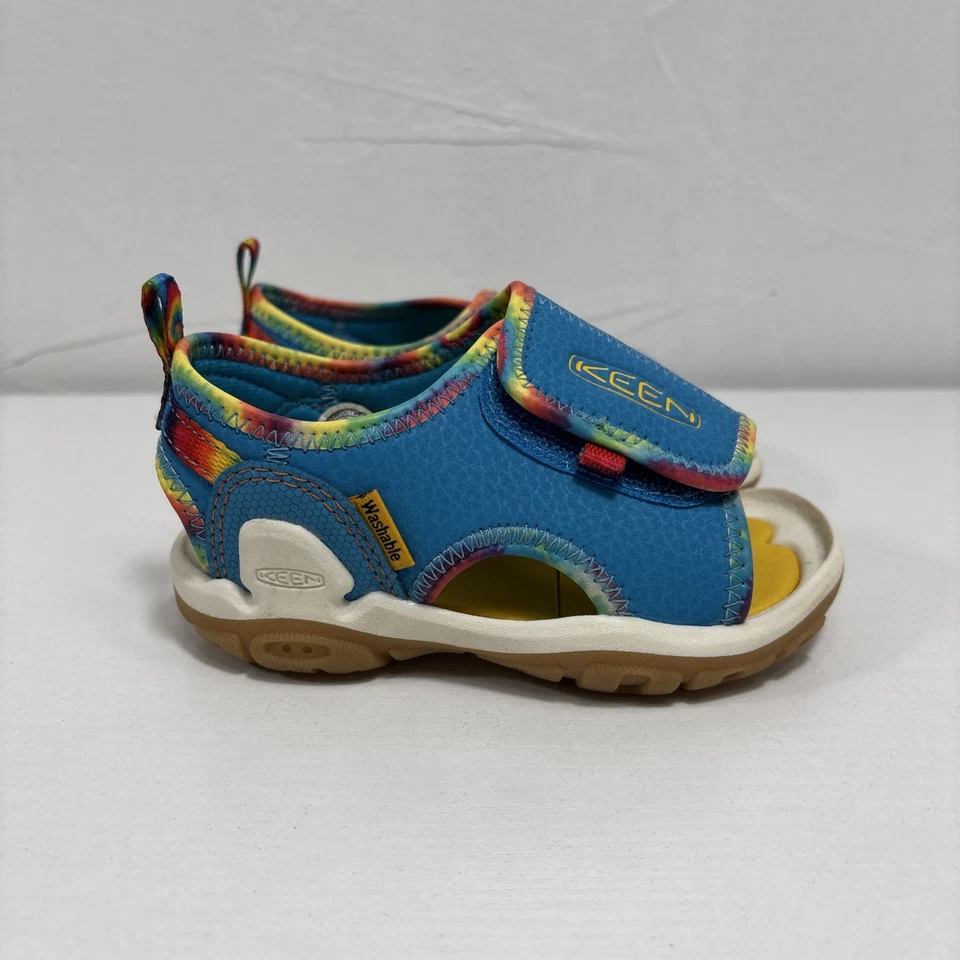 Keen Knotch River OT Kids tamanho 6 tingimento de gravata/azul vivo gancho e laço WP sapatos LIMPOS - Imagem 1 de 4