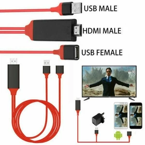 1080P MHL USB To HDMI Cable Phone To TV HDTV Adapter For iPhone/Android/Samsung - Picture 1 of 7