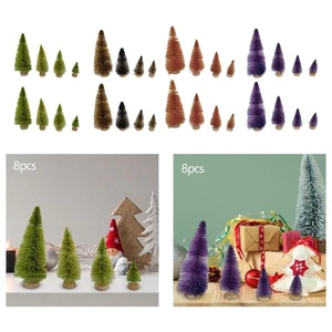 8Pcs Artificial Christmas Tree Pine Trees Desk Small Christmas Decorations for - Picture 1 of 27