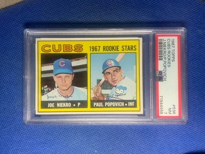 Topps #536 1967 Joe Niekro/Paul Popovich Cubs radiocontrol RC PSA 7 casi nuevo Foto 1 de 2