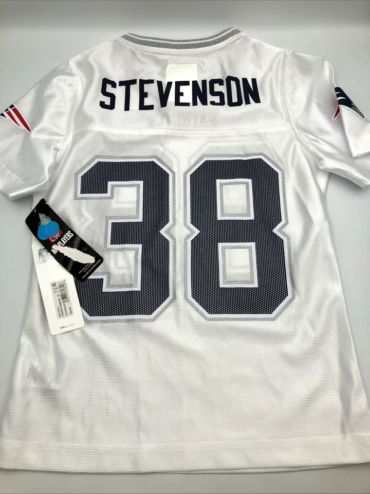 NFL Youth New England Patriots Jersey Shirt #38 Stevenson Girls Large 10/12