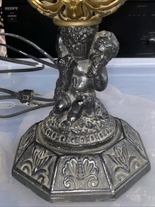 Vintage Cherub Angel Metal Brass Victorian Lamp Working Condition - Picture 1 of 13