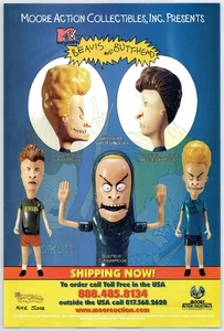 Anuncio impreso vintage 1998 Beavis & Butthead figuras de acción juguete póster promocional original - Imagen 1 de 4