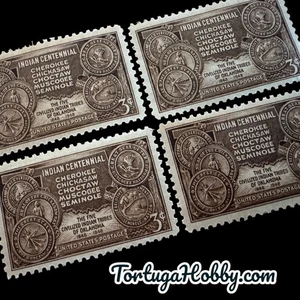 1948 - Indian Centennial - 3-Cent Stamp - 5 Civilized Tribes - Includes 4 Stamps - Picture 1 of 3