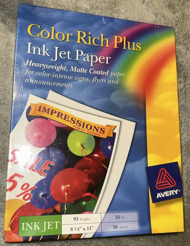 Avery 3145 Heavyweight Matte Color Rich Ink Jet Paper (50 sheets) Factory Sealed - Image 1 of 3