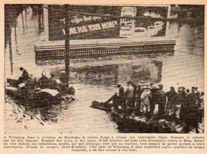 WINIPEG INONDATION RIVIERE ROUGE RED RIVER FLOOD TRACTEUR IMAGE 1950 PRINT - Foto 1 di 1