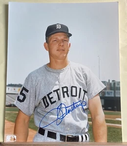 Jim Northrup handsigniertes signed 8x10 Foto Detroit Tigers 1968 World Series - Bild 1 von 2