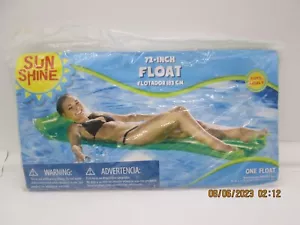 Sunshine Inflatable Adult Mat Raft Mattress Swimming Pool Float 72 Inch Green G3 - Picture 1 of 6