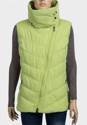 Ladies High Neck Winter Warm Wrap Padded Gilet Jacket Asymmetrical Zip Size L-XL - Image 1 of 4