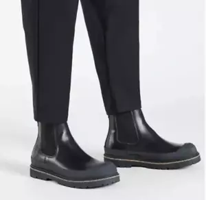 NEW BIRKENSTOCK Prescott Slip On Boots Men Oiled Leather - Black - Picture 1 of 15