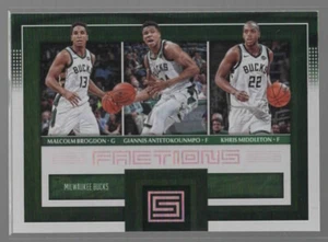 2017-18 Panini Status #14 Giannis Antetokounmpo/Malcolm Brogdon/Khris Middleton - Picture 1 of 2
