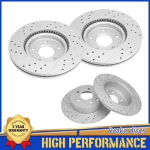 Rotores de freno ranurados perforados delanteros y traseros para Nissan Altima 2013-2020 2021 - Imagen 1 de 6