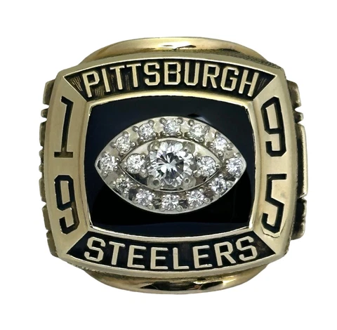 🏈 1995 Pittsburgh Steelers Super Bowl AFC Champions 10K Gold & Diamond NFL Ring Cover