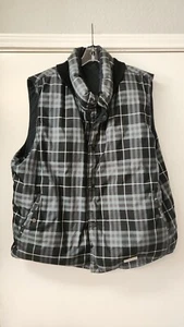 Burberry Trident Reversable Puffer vest Size XL Men's black Gray Goosedown - Picture 1 of 10