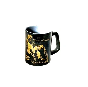 Vintage Federal Glass Black Aquarius the Water-Carrier Zodiac Astrology USA - Picture 1 of 5