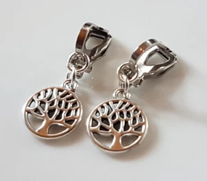 OHRCLIPS KINDEROHRCLIPS SILBERFARBEN ZIERLICH LEBENSBÄUME - Bild 1 von 2