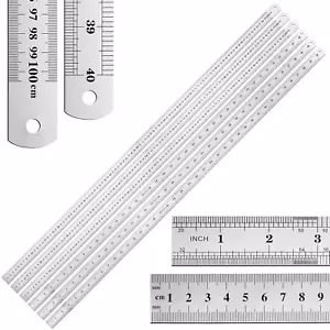 6 Pieces Metal Yard Stick Meter Stick Large Stainless Steel Ruler Bulk Rule Meas - Picture 1 of 14