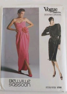 Vogue Muster 1700 Bellville Sassoon Abendkleid Größe 8 ungeschnitten - Bild 1 von 2
