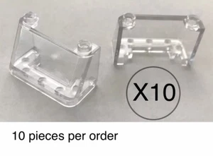 Lego 10 Pieces Trans-clear Windscreen 2x4x2 / Small Car Vehicle Windshield Parts - Picture 1 of 1
