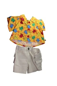 Camisa BAB Build A Bear amarilla con botones con tortugas multicolor - Imagen 1 de 5