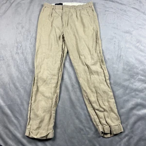 VINTAGE Ralph Lauren Pants Mens 35 Beige Linen Lightweight Breathable 35x32 - Picture 1 of 11