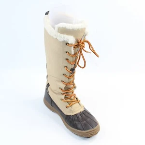 Polo Ralph Lauren Gr. 4,5 M khaki braun Canvas Leder wetterfest hoher Schneestiefel - Bild 1 von 12