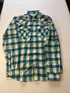 Columbia PFG Omni-Shade Plaid Long Sleeve Shirt – USA Imported – Size Large – Fi - Picture 1 of 9
